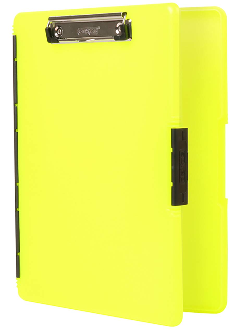 Dexas Slimcase Portapapeles de Almacenamiento con Apertura Lateral - Amarillo Neón