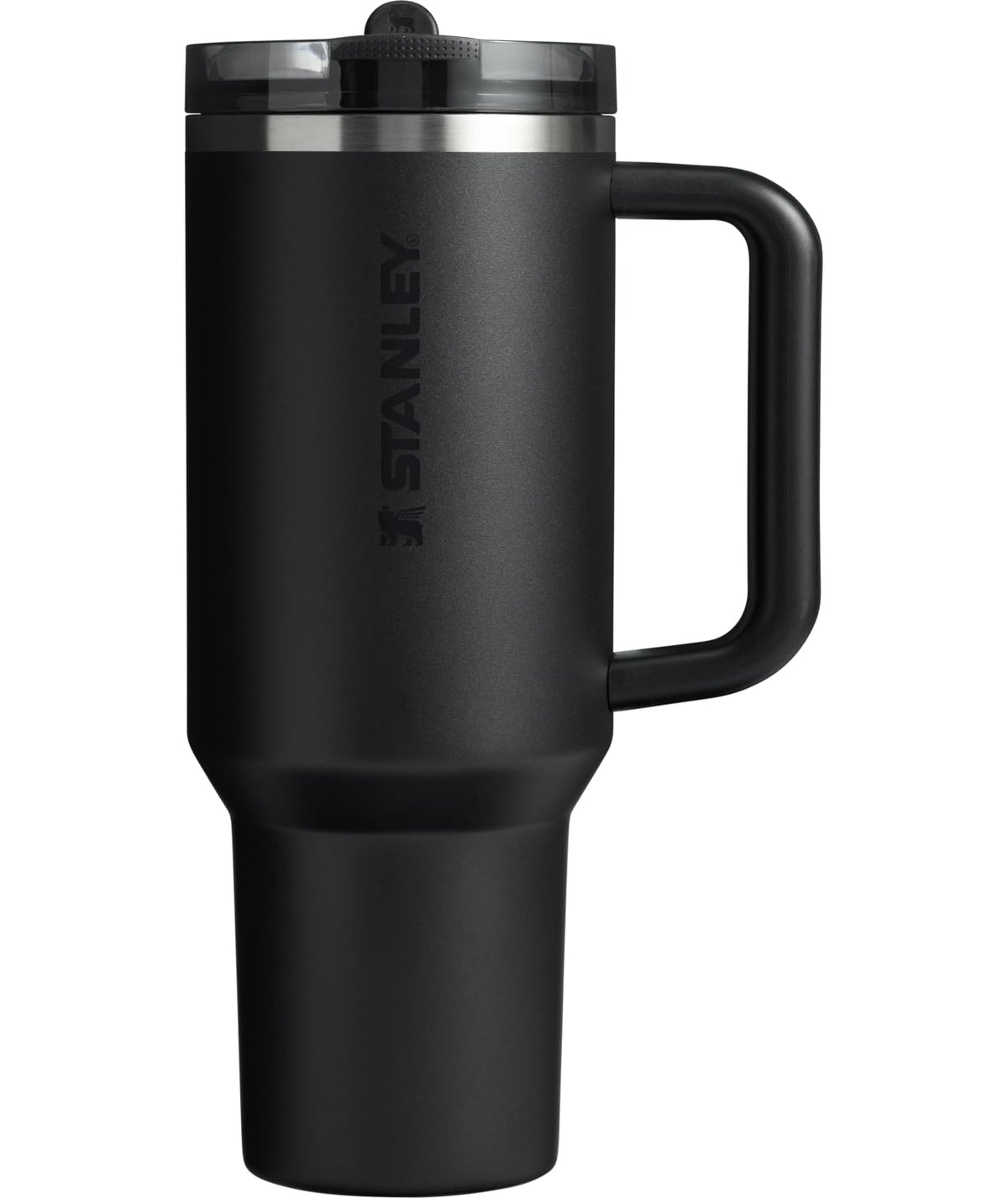 Stanley Quencher ProTour - Vaso con Popote Abatible, Mango Integrado, Acero Inoxidable, Sin BPA - Negro -