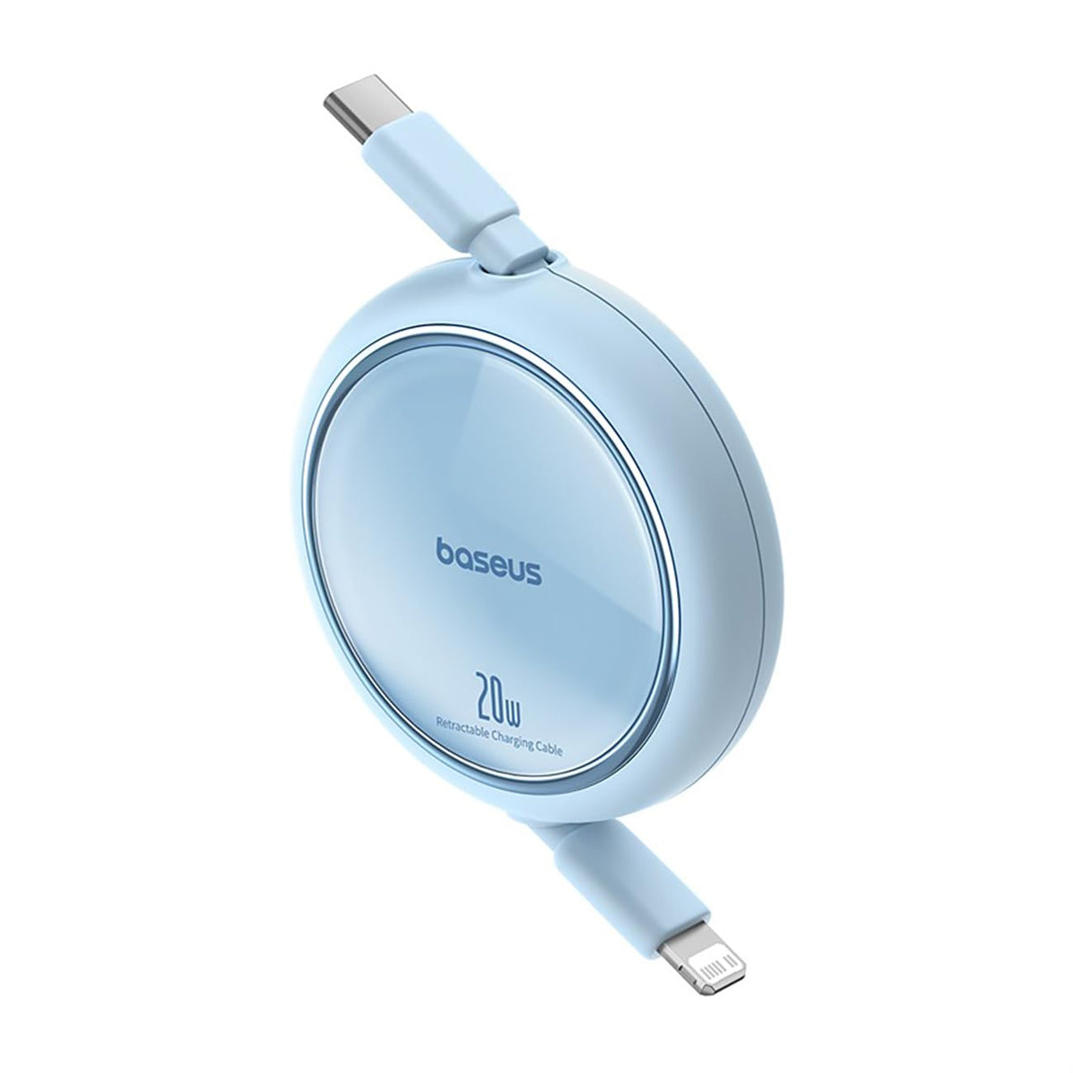 Baseus Cable USB C a Lightning, Cable Carga Rapida USB C a Lightning retráctil de 20 W Compatible con iPhone 14/13/13 Pro/13 Pro Max/12/12 Pro/11/XS MAX/8 Plus, iPad Pro, Azul
