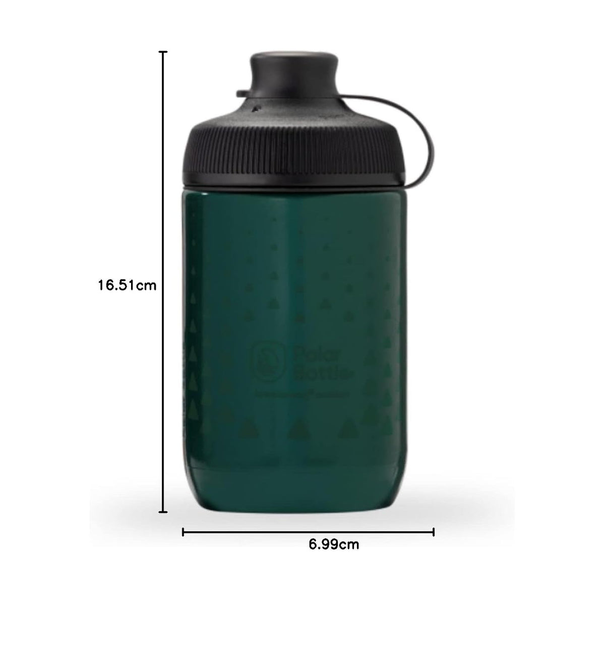 Polar Bottle - Session - Muck de 15 onzas, color verde bosque, botella de agua, ideal para tu aventura en bicicleta de montaña, se adapta a la mayoría de jaulas de botellas de bicicleta