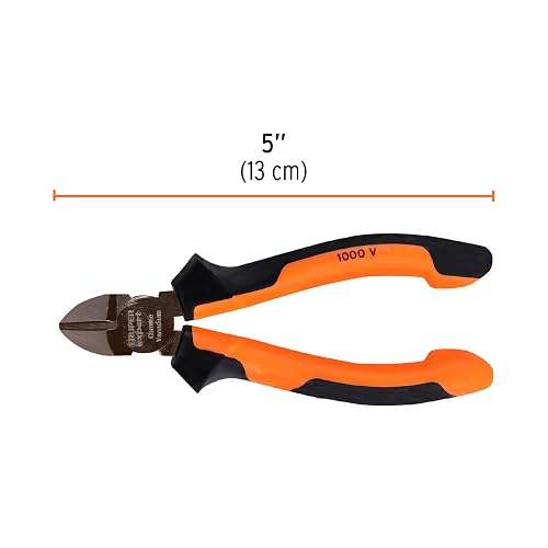 Truper Expert T202-5X, Pinza corte diagonal 5" mango Comfort Grip