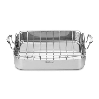 Cuisinart MultiClad Pro Línea de Utensilios de Cocina de Acero Inoxidable - 40.64 cm - Asadora rectangular con parrilla