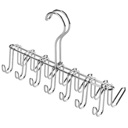 InterDesign Classico Organizador de Corbatas, Colgador de Metal Cromado con 14 Ganchos para organizar Cinturones y Corbatas, Plateado