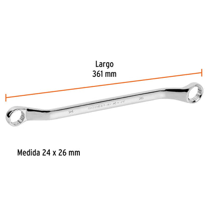 Truper Expert LL-82426, Llave de estrías, milimétrica, 24 x 26 x 361 mm