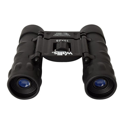Wallis BI610307 Binocular Compacto Tipo Tejado, Negro, 10 x 25 mm, Revestimiento Rubicon