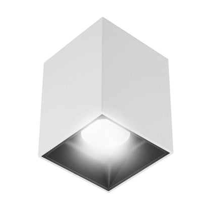 ILLUX Kit Lámpara Sobrepuesta Blanca Negra y Foco Neutro 4000K TL-2918.BNKT40