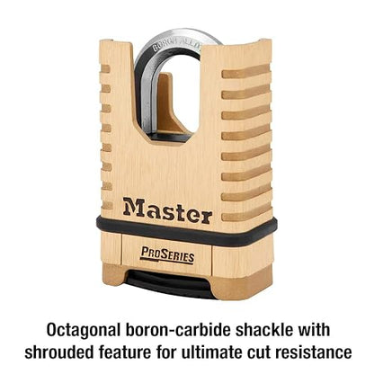 Master Lock, latón, candado, ProSeries Set Your Own Combination Lock, 2-1/4 pulgadas Wide, 1177D