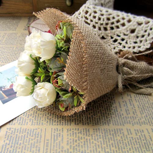 AK TRADING CO. 40 pulgadas de ancho x 10 yardas (30 pies) – Tela de arpillera natural multiusos – para decoración, manualidades, hogar, bodas, manteles, paisajismo, proyectos de jardín y mucho más