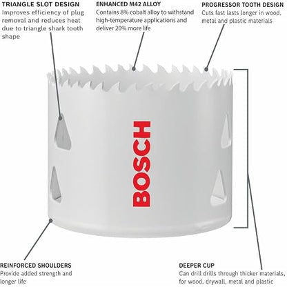 BOSCH HBT156 1-9/16 pulgadas. Sierra de agujero bimetálica con ranura en T