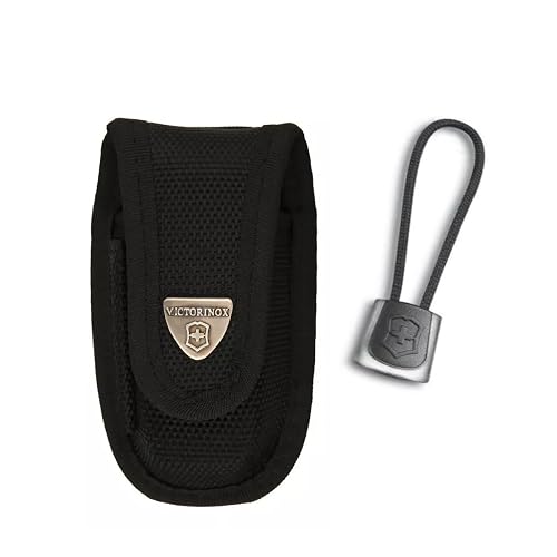 Victorinox Navaja Huntsman Negro, Con Funda Y Cordón