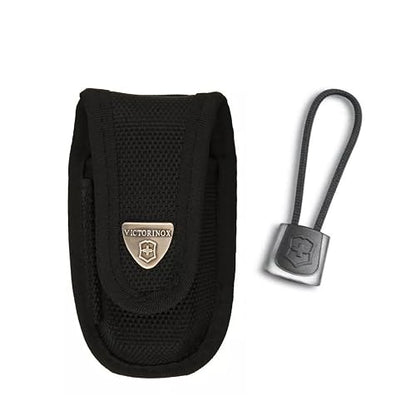 Victorinox Navaja Huntsman Negro, Con Funda Y Cordón