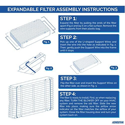 Aerostar Filtro MERV 13 Plegable para Aprilaire 413, Paquete de 2