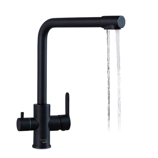 ROTOPLAS BEBBIA GRIFO PARA COCINA BEBBIA 3 VÍAS PARA AGUA PURIFICADA (NEGRO MATE RECTO)
