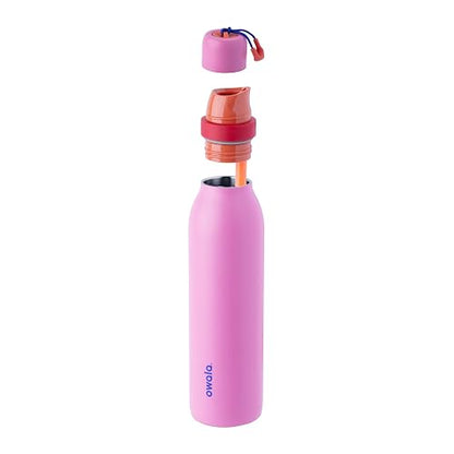 Owala FreeSip Twist - Botella de agua de acero inoxidable con popote para deportes y viajes, sin BPA, 24 onzas, ponche de frutas