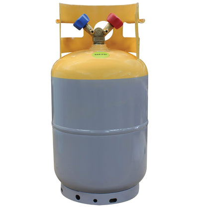Mastercool Tanque de Recuperación de Refrigerante 30 LB, Gris/Amarillo, sin Interruptor de Flotador, 62010