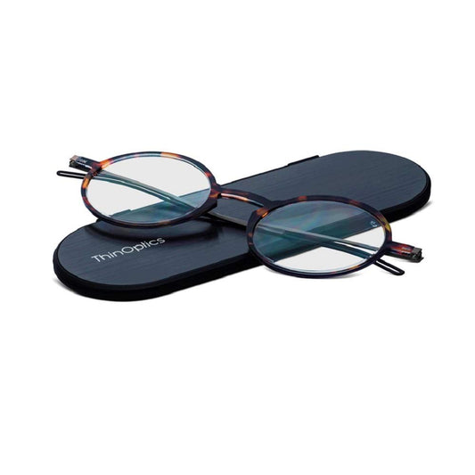 ThinOptics - anteojos de lectura, Estuche normal/tortuga redonda, 1.50 US