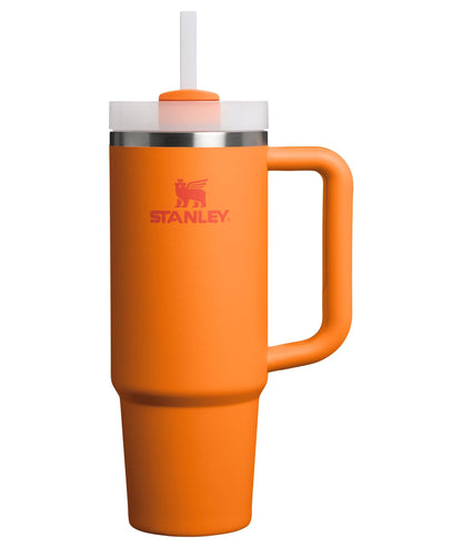 Stanley Vaso con Asa y Popote, 40 oz, Tapa FlowState, Azul - 30 oz - Varilla de oro Coral