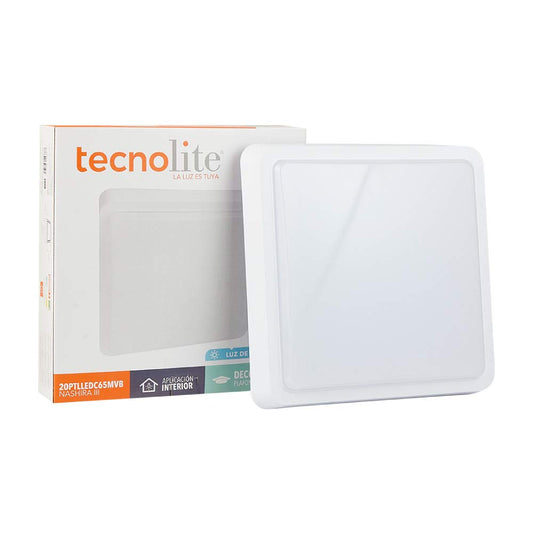Tecnolite - Lámpara Plafón LED Techo 20 W, Luz de Día, Interiores, No atenuable, LED integrado