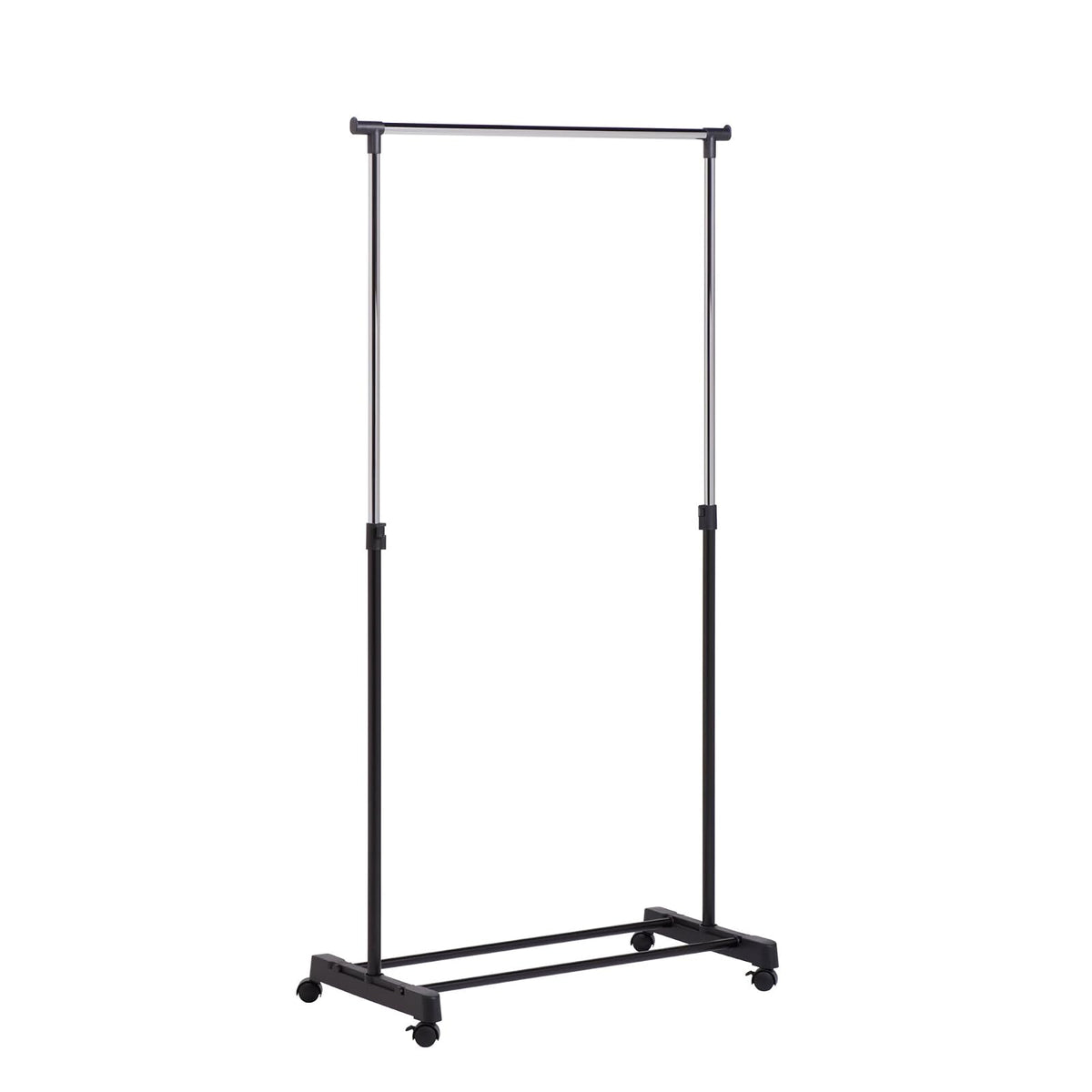 Honey-Can-Do GAR-01122 Perchero de altura ajustable, cromo/b, 33.1" x 16.7" x 65.75", negro