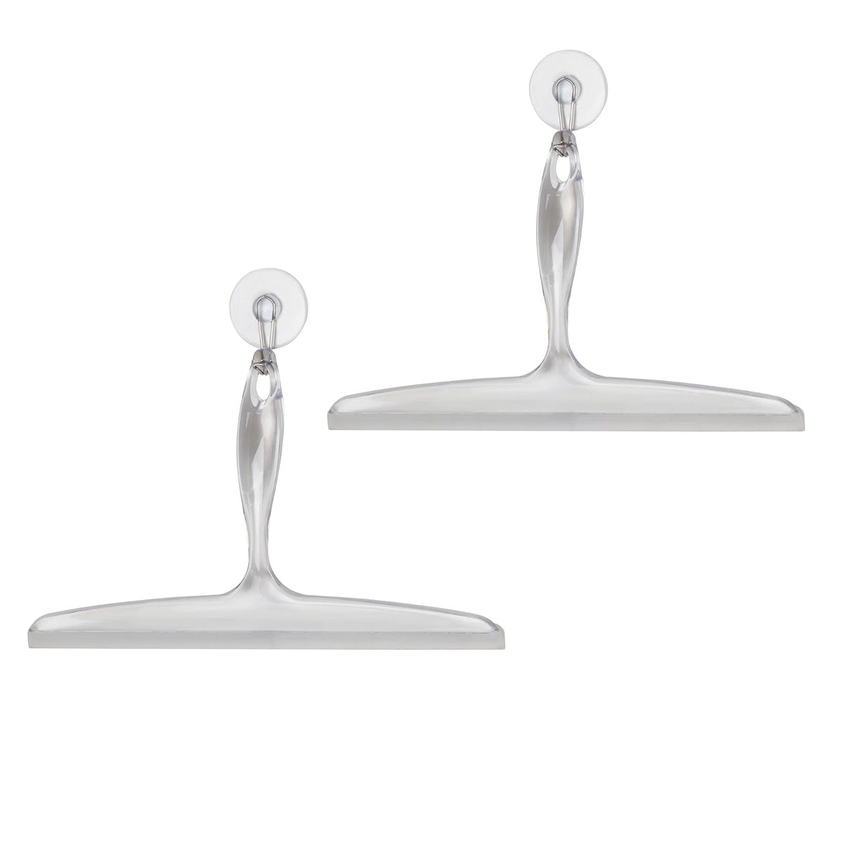 InterDesign iDesign - Escobilla de Ducha de plástico para baño con Gancho de Pared, Juego de 2 Unidades, Transparente