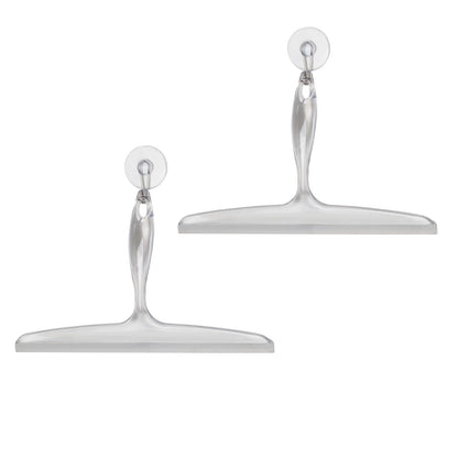 InterDesign iDesign - Escobilla de Ducha de plástico para baño con Gancho de Pared, Juego de 2 Unidades, Transparente