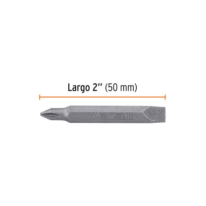 Truper Expert PUDE-4201, Estuche con 5 puntas dobles PH1 y 1/4" largo 2"