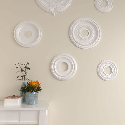 Ekena Millwork CM12CL Medallón de techo clásico, 12 3/8 pulgadas de diámetro x 4 pulgadas de diámetro x 1 1/8 pulgadas de largo, imprimado de fábrica