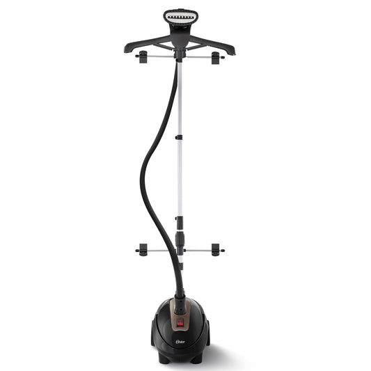 Oster® Vaporizador de Ropa de Pedestal Vertical, con Gancho 360° para Sostener las Prendas, Negro