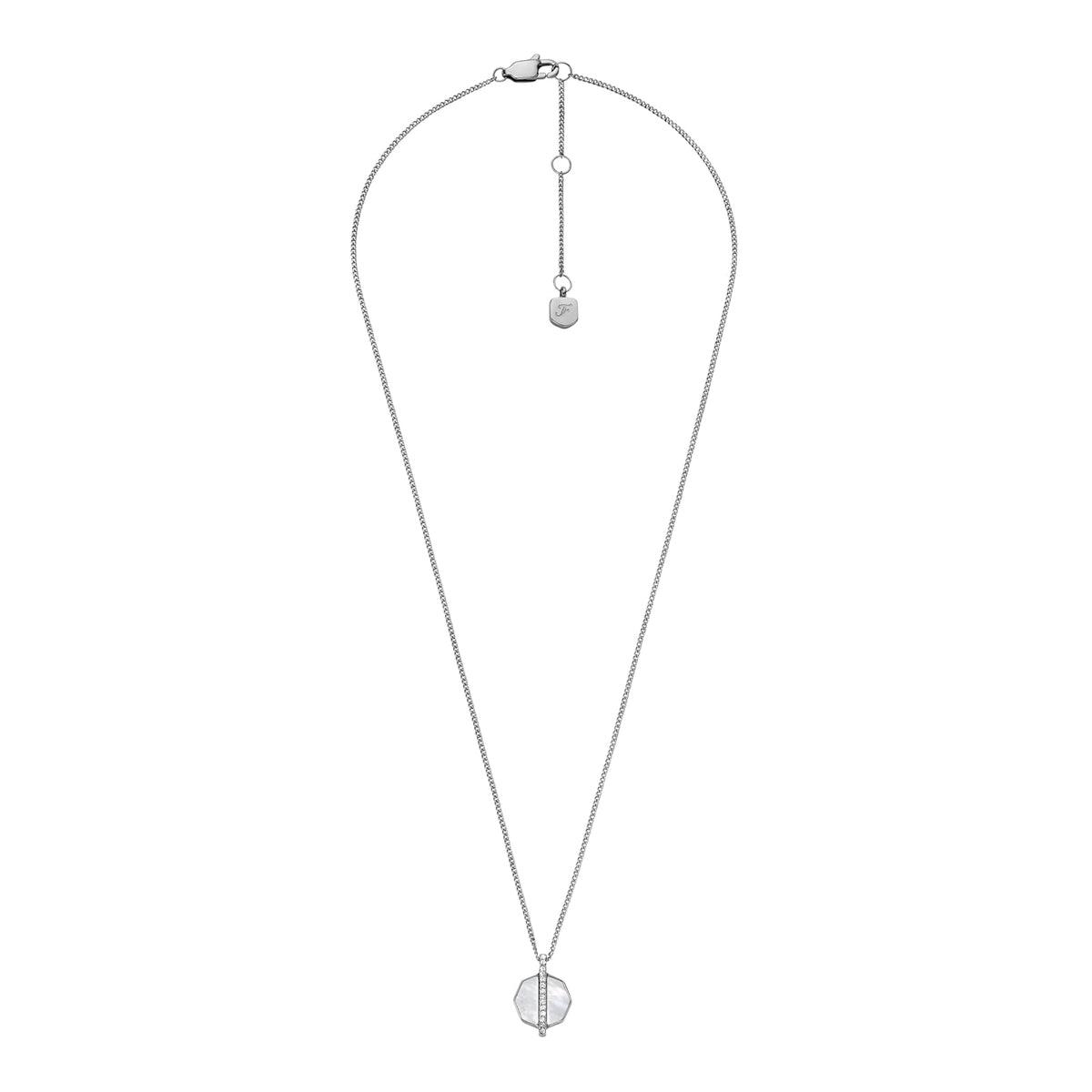 Fossil Collar con colgante atemporal jf04909040 jewelry de acero inoxidable en color plateado para dama