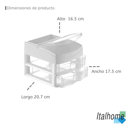 Italhome Cajonera De Plástico, Mini Organizador De Escritorio Multiusos con 2 Cajones Transparentes Sesia