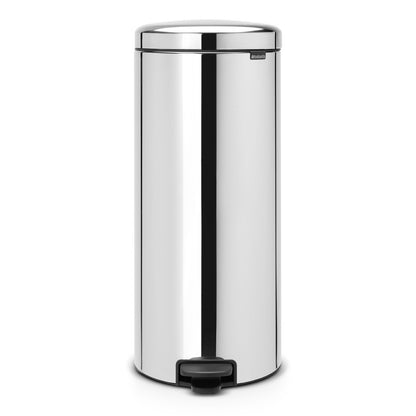 Brabantia - Bote de basura con cubeta interior de plástico, acero brillante, 7 galones