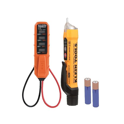 Klein Tools - Kit de prueba eléctrica con probador de voltaje sin contacto de doble rango con linterna y probador electrónico CA/CD NCVT3PKIT