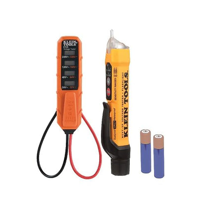Klein Tools - Kit de prueba eléctrica con probador de voltaje sin contacto de doble rango con linterna y probador electrónico CA/CD NCVT3PKIT