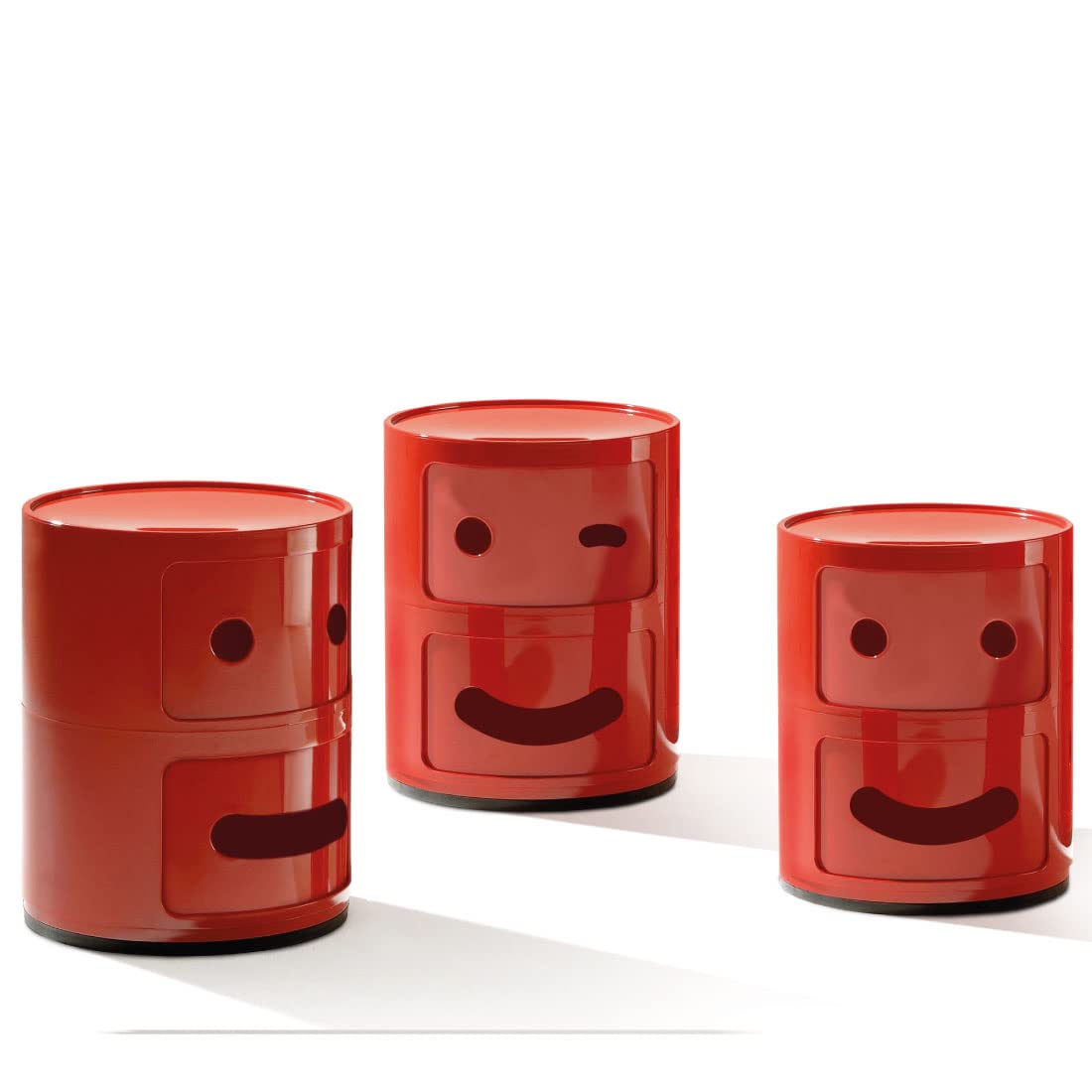 Kartell Mueble de Almacenaje Componibili Sonrisa Plana, color Rojo, 2 Piezas