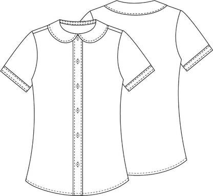 Classroom Girls' Short Sleeve Peter Pan Blouse
