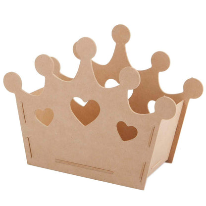 Mylin Corona De Princesa De Madera Para Decorar. Ideal para Dulceros, Centros de Mesas, Mesas De Dulces, Regalos, Fiestas de Princesa. Tamaño: 19.5cm Alto x 26cm Largo x 11.5cm Ancho.