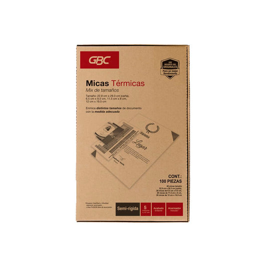 GBC Mix de Micas Térmicas 4 Medidas Grosor 5 Milésimas P7168