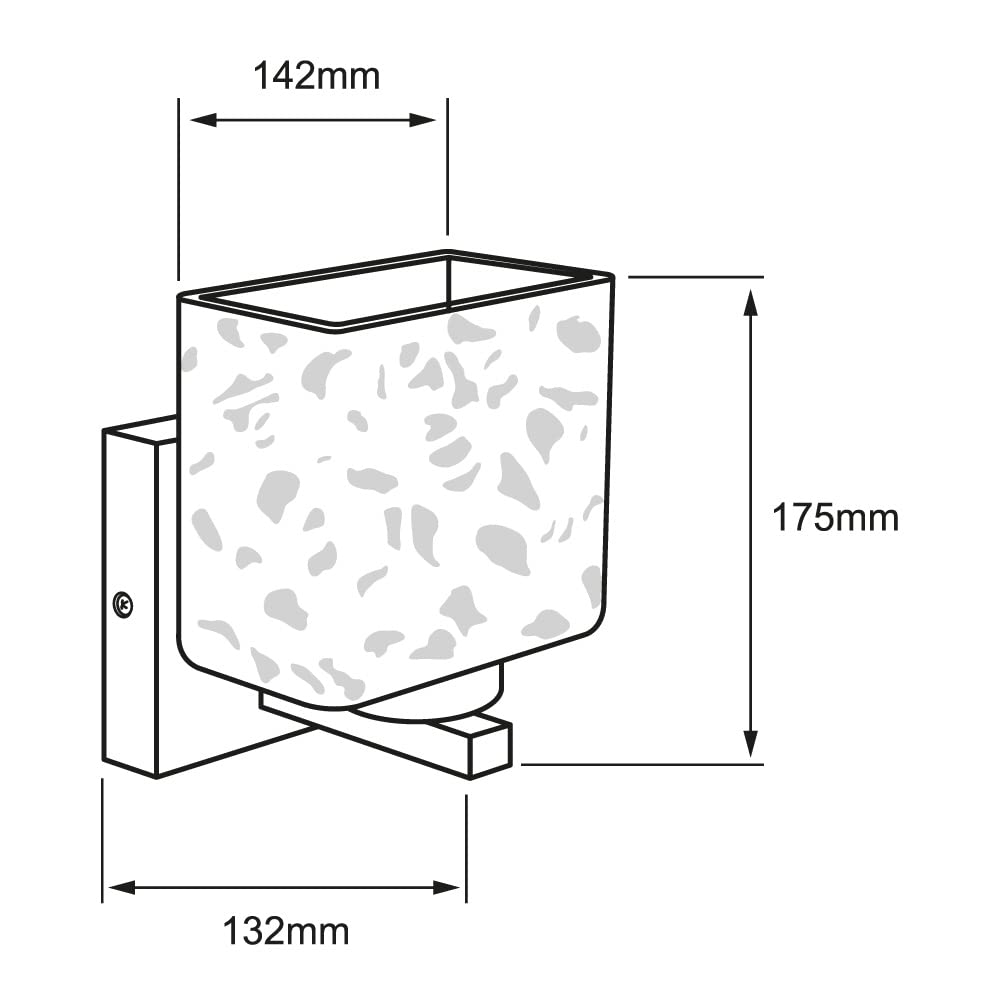 Tecnolite - Lámpara de Pared Arbotante Cristal, Potencia Máx. 60 W, 1 Base E27, Sobreponer, No incluye foco