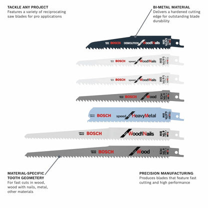 Bosch RAP7PK 7-Piece Reciprocating Saw Blade Set