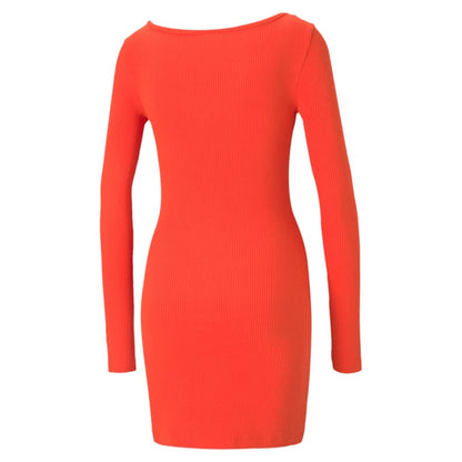 PUMA Vestido clásico Acanalado Ajustado Vestido para Mujer