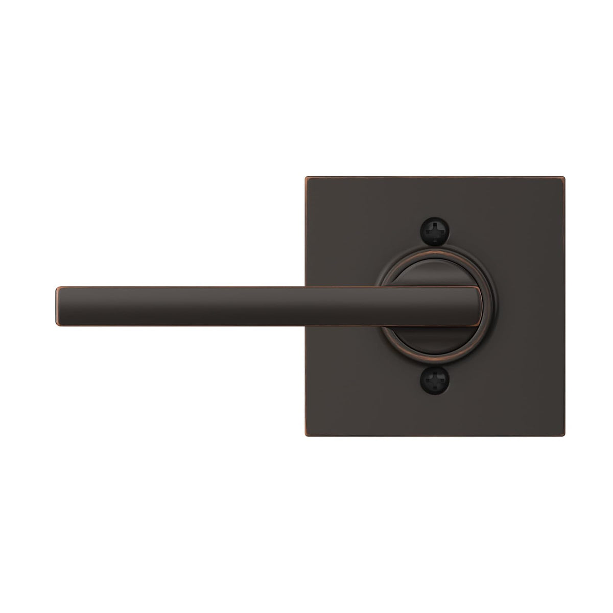Schlage F170 LAT 716 COL Palanca Latitude con ajuste Collins Manija de puerta maniquí sin giro, bronce envejecido