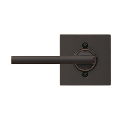 Schlage F170 LAT 716 COL Palanca Latitude con ajuste Collins Manija de puerta maniquí sin giro, bronce envejecido