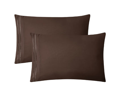 CLARA CLARK Premier 1800 Collection Hoja de Cama Set, Juego de sábanas 4 Piezas, Chocolate Brown, Tamaño King