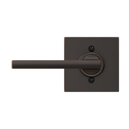 Schlage F170 LAT 716 COL Palanca Latitude con ajuste Collins Manija de puerta maniquí sin giro, bronce envejecido