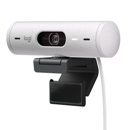 Logitech Brio 500 Webcam 1080p Full HD con Autocorrección de Luz y Micrófono - Blanco