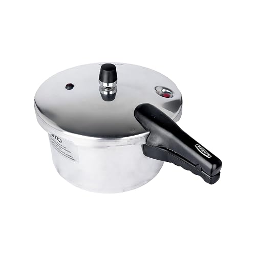 Presto | Olla Express de 6 Litros Aluminio con 7 Sistemas de Seguridad | Cuerpo y tapa de aluminio, Cocción rápida, Certificado NOM, Cocina saludable