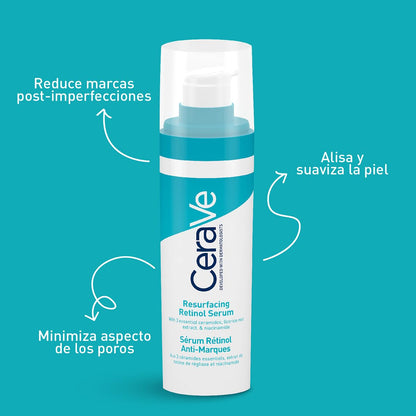 CeraVe Sérum Retinol Anti-Marcas e Imperfecciones con Retinol Encapsulado, Niacinamida y Ceramidas Esenciales, Para Piel Grasa o con Tendencia al Acné, 30 ml