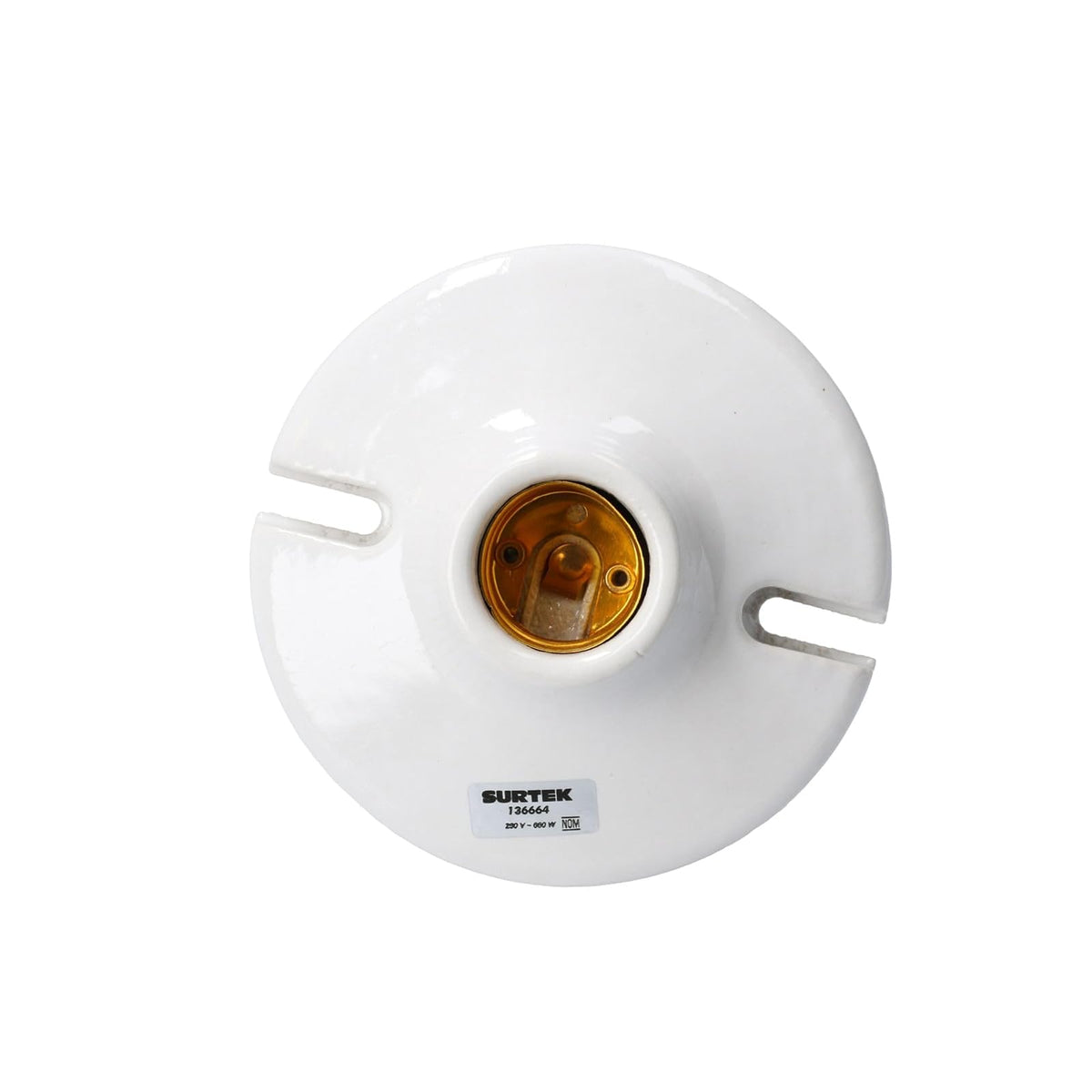 Surtek 136664 Portalámparas de Porcelana Redondo para Techo 4 127 V