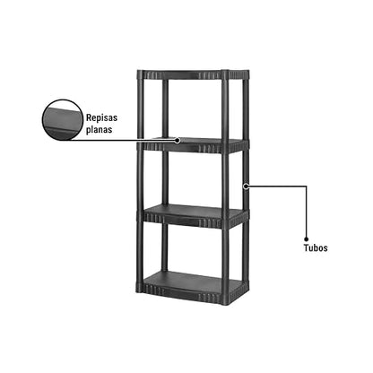 Pretul EST-4P, Estante plástico, 4 repisas, Capacidad máx 108 kg