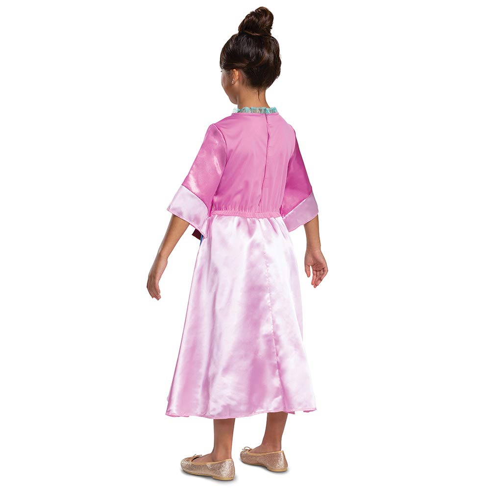 Disguise Disney Princess Mulan - Vestido de disfraz para niñas, disfraz de personajes infantiles, talla clásica para niños, talla S (4-6x), rosa (14039L)